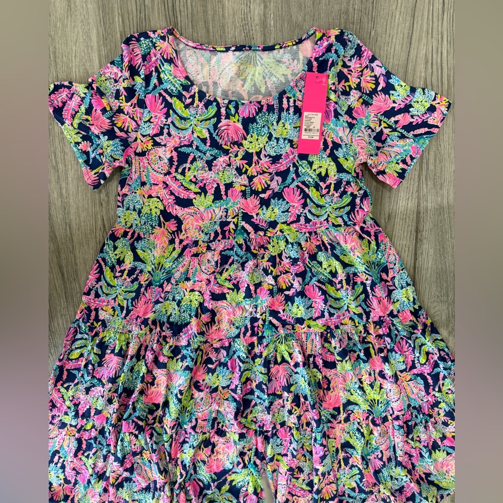 Lilly Pulitzer Jodee Dress in Oyster Bay Navy- Seen and Herd, X Small, NWT - Picture 4 of 5